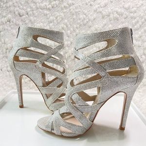 ALDO Sparkly Rhinestones Peep-Toe Ankle Bootie